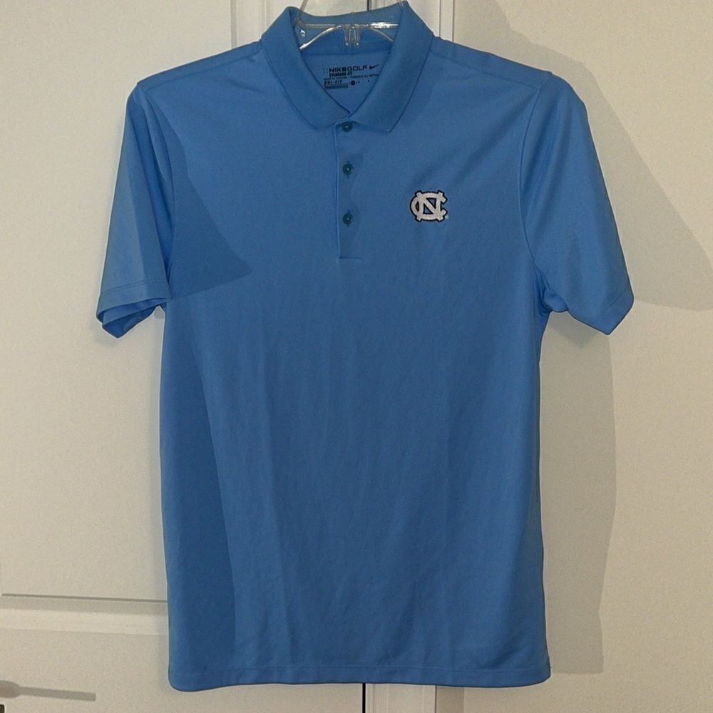 Nike UNC North Carolina Blue Tar Heels polyester Tennis Polo golf shirt S